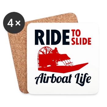 Airboat Fanboat Airboating Swamp boat Race Ride - Dessous de verre (lot de 4) - blanc - Devant