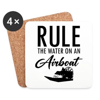 Airboat Fanboat Airboating Planeboat Bateau de marais - Dessous de verre (lot de 4) - blanc - Devant