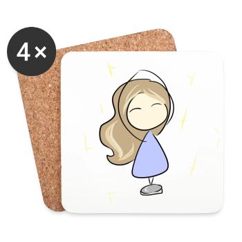 symbole de danse fille femme ballerine - Dessous de verre (lot de 4) - blanc - Devant