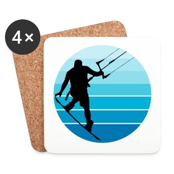 Kitesurfen Kiteboarding Kiteboarder Kitesurf - Untersetzer (4er-Set) - Weiß - Vorne