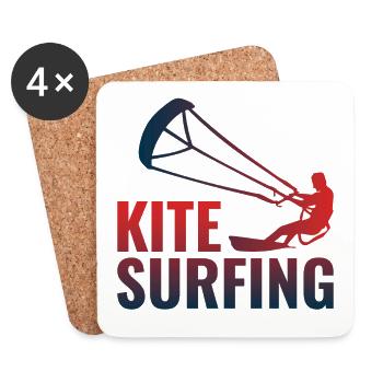Kitesurfen Kiteboarding Kiteboarder Kitesurf - Untersetzer (4er-Set) - Weiß - Vorne