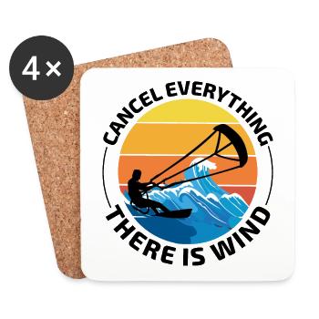 Kitesurf Kiteboard Kiteboarder Kitesurf - Dessous de verre (lot de 4) - blanc - Devant