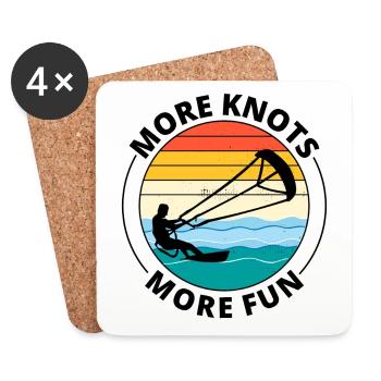 Kitesurfen Kitesurfen Kiteboarding Kiteboard - Untersetzer (4er-Set) - Weiß - Vorne