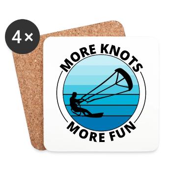 Kitesurfen Kitesurfen Kiteboarding Kiteboard - Untersetzer (4er-Set) - Weiß - Vorne