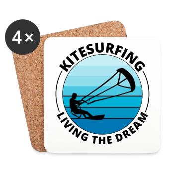 Kitesurfing Kitesurf Kiteboarding Kiteboarder - Coasters (set of 4) - white - Front