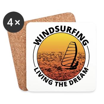 Windsurfen Windsurf Windsurfer Vintage Retro - Untersetzer (4er-Set) - Weiß - Vorne