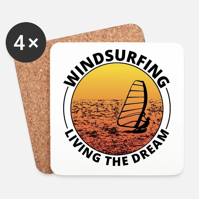 Windsurfen Windsurf Windsurfer Vintage Retro - Untersetzer (4er-Set) - Weiß
