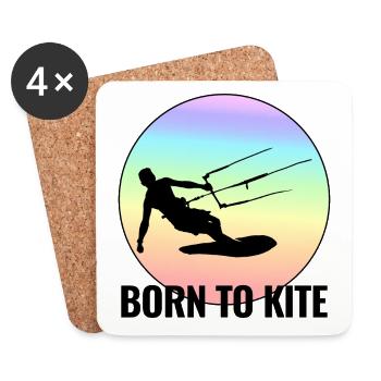 Kitesurfen Kitesurfen Kiteboarding Kiteboarder - Untersetzer (4er-Set) - Weiß - Vorne