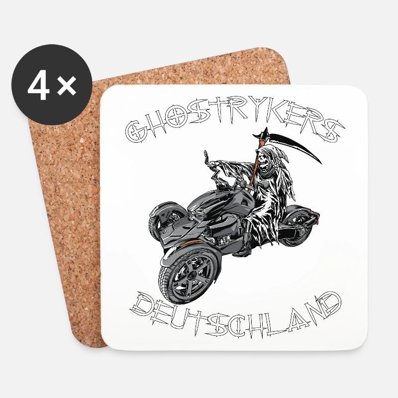 Ghostryker Deutschland Weiß - Untersetzer (4er-Set) - Weiß