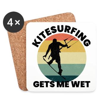 Kitesurfing Kitesurf Kiteboarding Kiteboarder - Coasters (set of 4) - white - Front