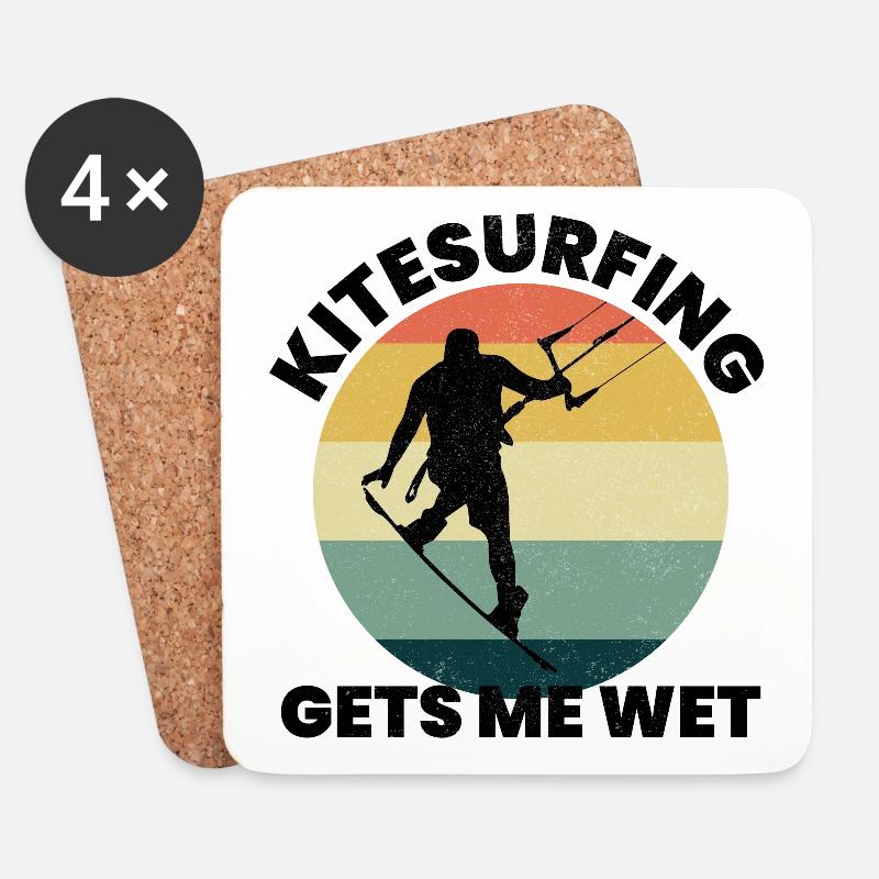 Kitesurfen Kitesurfen Kiteboarding Kiteboarder - Untersetzer (4er-Set) - Weiß