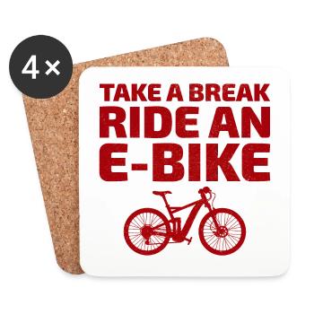 E-Bike Vélo électrique Vélo Cyclisme Biker VTT - Dessous de verre (lot de 4) - blanc - Devant