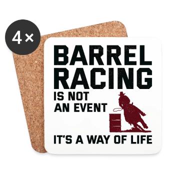 Barrel Racer Racing Équitation Course Rodeo - Dessous de verre (lot de 4) - blanc - Devant