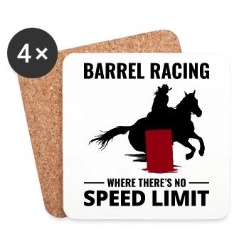 Barrel Racer Racing Reiten Reiten Rennen Rodeo - Untersetzer (4er-Set) - Weiß - Vorne