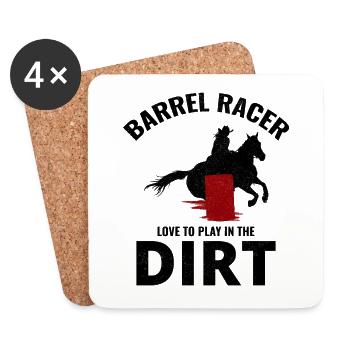 Barrel Racer Rodeo Racing Horse Riding Race Lustig - Untersetzer (4er-Set) - Weiß - Vorne