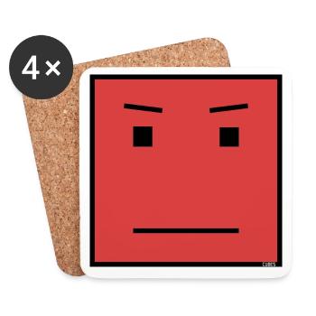 Le Quiley en colère - l’emoji un peu énervé - Dessous de verre (lot de 4) - blanc - Devant
