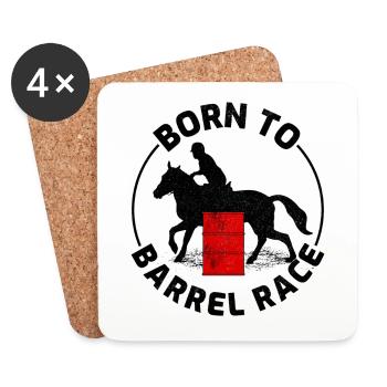 Barrel Racer Reiten Racing Rodeo Lustig - Untersetzer (4er-Set) - Weiß - Vorne