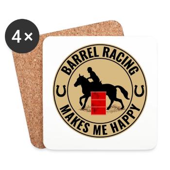 Barrel Racer Reiten Racing Rodeo Lustig - Untersetzer (4er-Set) - Weiß - Vorne