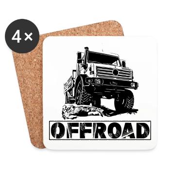 Unimog - Oldtimer - Offroad - Universal motor device - Coasters (set of 4) - white - Front