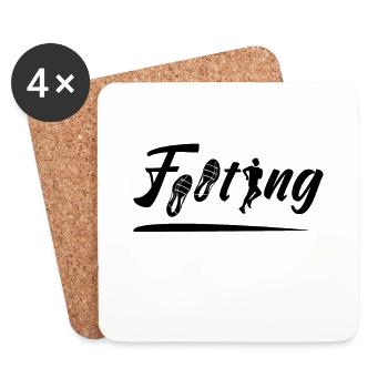 FOOTING ! (running, marathon, sport) noir - Dessous de verre (lot de 4) - blanc - Devant