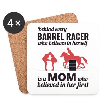 Barrel Racer Racing Horse Riding Mom Mothers day - Coasters (set of 4) - white - Front