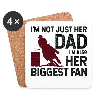 Barrel Racer Racing Horse Riding Dad Fathers day - Coasters (set of 4) - white - Front