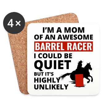 Barrel Racer Racing Horse Riding Mom Mothers day - Coasters (set of 4) - white - Front