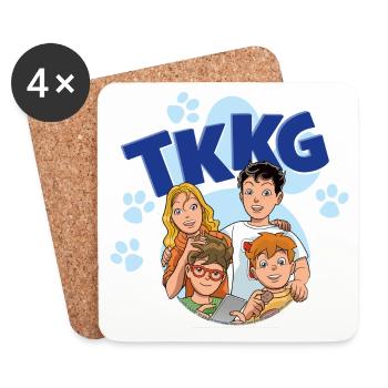 TKKG Junior Logo Mit Gruppenbild - Untersetzer (4er-Set) - Weiß - Vorne