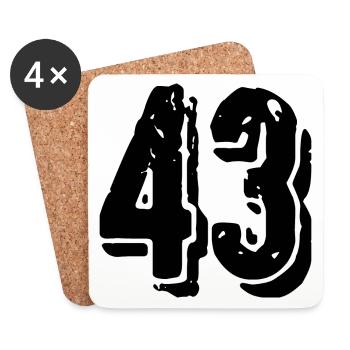Maillot numéro 43 - Dessous de verre (lot de 4) - blanc - Devant