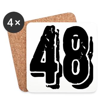 48 number jersey - Coasters (set of 4) - white - Front