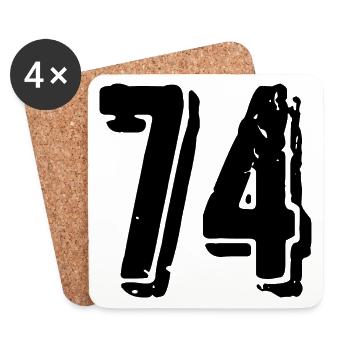 74 number jersey - Coasters (set of 4) - white - Front