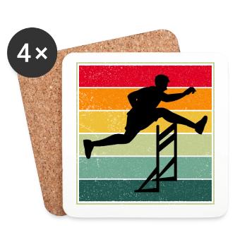 Hürden Hürdenlauf Hürdenläufer Läufer Athleten - Untersetzer (4er-Set) - Weiß - Vorne