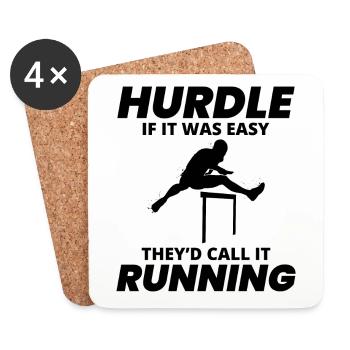 Hurdles Hurdling Hurdler Running Runner Athletes - Coasters (set of 4) - white - Front