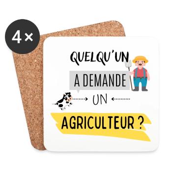 Quelqu'un a demandé un agriculteur ? - Dessous de verre (lot de 4) - blanc - Devant