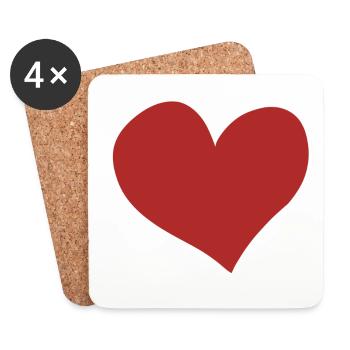 rotes Herz Symbol rot Liebe - Untersetzer (4er-Set) - Weiß - Vorne