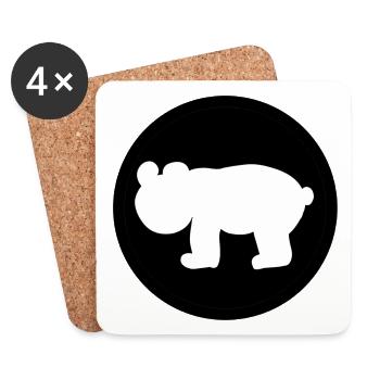 Circle Bear Animal Symbol - Coasters (set of 4) - white - Front