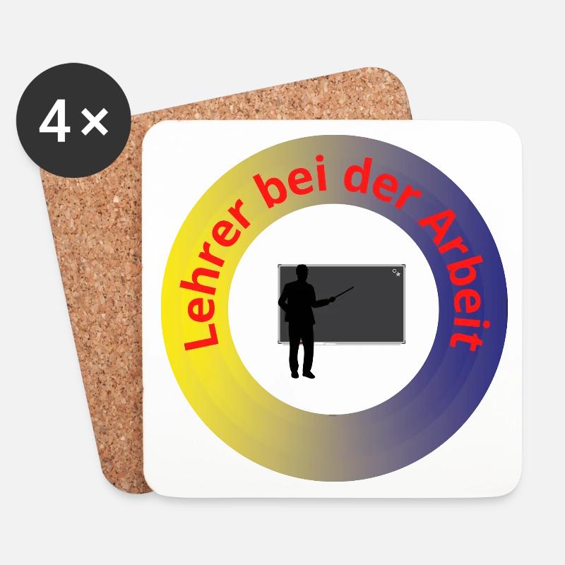 Lehrer bei der Arbeit - Untersetzer (4er-Set) - Weiß