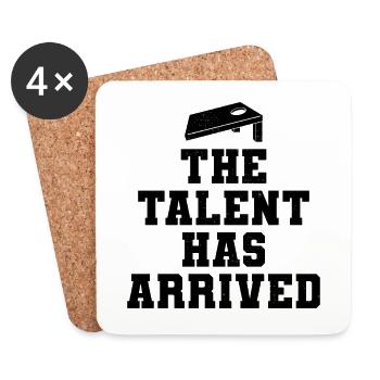 Cornhole Bean Bag Toss Outdoor Lawn Game funny - Coasters (set of 4) - white - Front