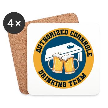 Cornhole Drinking Bean Bag Toss Jeu de pelouse en plein air - Dessous de verre (lot de 4) - blanc - Devant