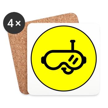 Diving goggles circle - Coasters (set of 4) - white - Front