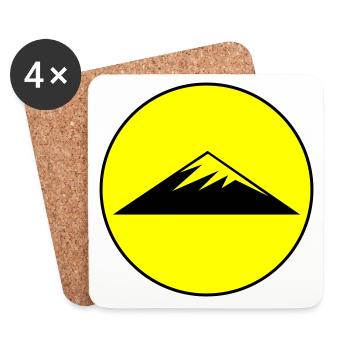 Mountains Symbol Circle - Coasters (set of 4) - white - Front