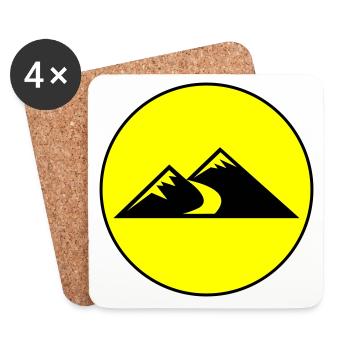 Mountains Icon Circle - Coasters (set of 4) - white - Front