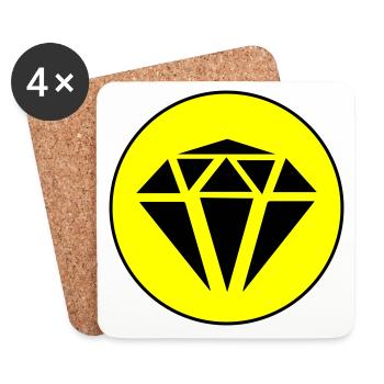 Cercle d’icônes de diamant - Dessous de verre (lot de 4) - blanc - Devant