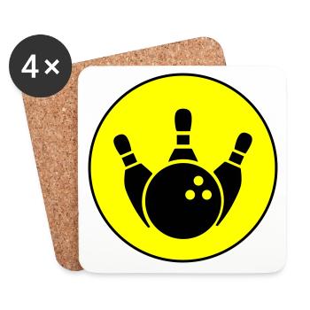 Kegeln Kegel Icon - Untersetzer (4er-Set) - Weiß - Vorne