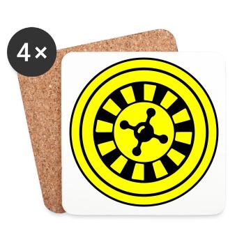 Cercle d’icônes de roulette - Dessous de verre (lot de 4) - blanc - Devant