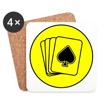Karten Icon Kreis - Untersetzer (4er-Set) - Weiß - Vorne