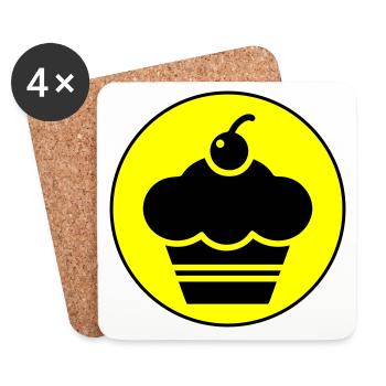 Muffin Silhouette Cercle - Dessous de verre (lot de 4) - blanc - Devant