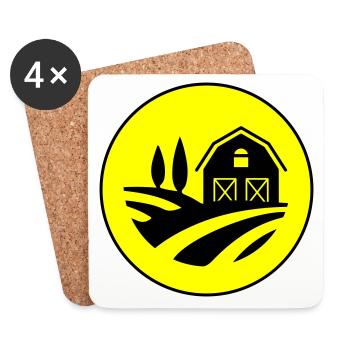 Cercle de récolte à la ferme - Dessous de verre (lot de 4) - blanc - Devant