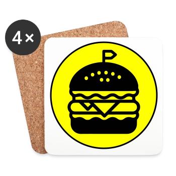 Burger Icon Kreis - Untersetzer (4er-Set) - Weiß - Vorne