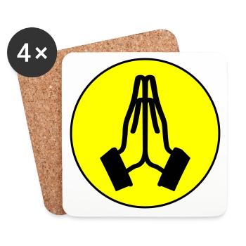 Beten Hände Kreis - Untersetzer (4er-Set) - Weiß - Vorne